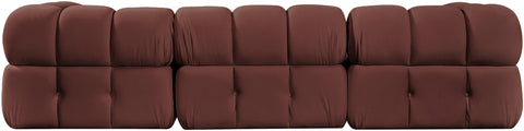 Camden Rose Velvet Performance Fabric Upholstered Sectional, 4-Piece (Style 2)