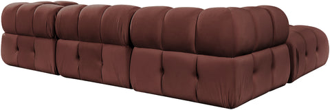 Camden Rose Velvet Performance Fabric Upholstered Sectional, 4-Piece (Style 2)