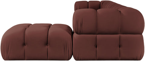 Camden Rose Velvet Performance Fabric Upholstered Sectional, 5-Piece