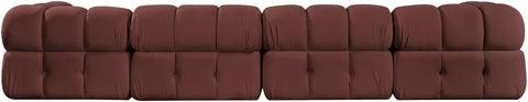 Camden Rose Velvet Performance Fabric Upholstered Sectional, 5-Piece