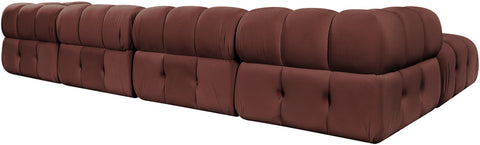 Camden Rose Velvet Performance Fabric Upholstered Sectional, 5-Piece