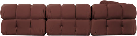 Camden Rose Velvet Performance Fabric Upholstered Sectional, 5-Piece (Style 2)