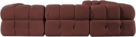 Camden Rose Velvet Performance Fabric Upholstered Sectional, 5-Piece (Style 3)