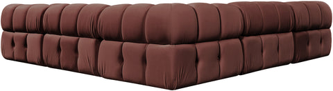 Camden Rose Velvet Performance Fabric Upholstered Sectional, 5-Piece (Style 3)