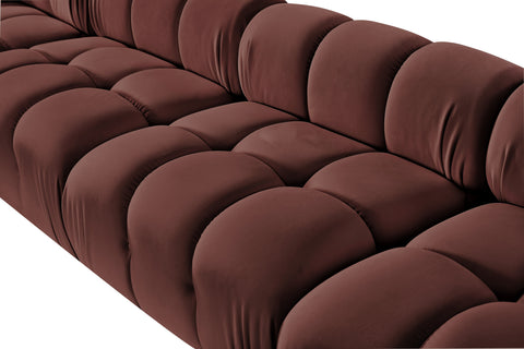 Camden Rose Velvet Performance Fabric Upholstered Sectional, 5-Piece (Style 4)