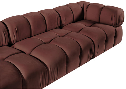 Camden Rose Velvet Performance Fabric Upholstered Sectional, 5-Piece (Style 4)