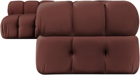 Camden Rose Velvet Performance Fabric Upholstered Sectional, 5-Piece (Style 4)