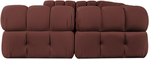 Camden Rose Velvet Performance Fabric Upholstered Sectional, 6-Piece (Style 3)