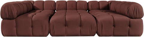 Camden Rose Velvet Performance Fabric Upholstered Sectional, 6-Piece (Style 8)