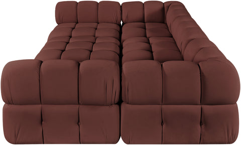Camden Rose Velvet Performance Fabric Upholstered Sectional, 6-Piece (Style 8)