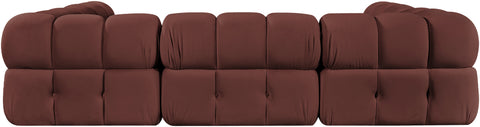 Camden Rose Velvet Performance Fabric Upholstered Sectional, 6-Piece (Style 8)