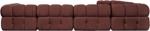 Camden Rose Velvet Performance Fabric Upholstered Sectional, 7-Piece