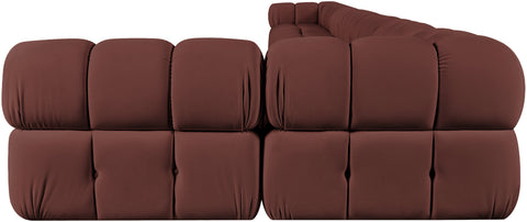 Camden Rose Velvet Performance Fabric Upholstered Sectional, 8-Piece (Style 4)