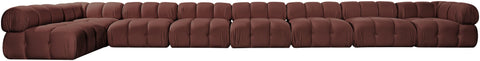 Camden Rose Velvet Performance Fabric Upholstered Sectional, 8-Piece (Style 4)