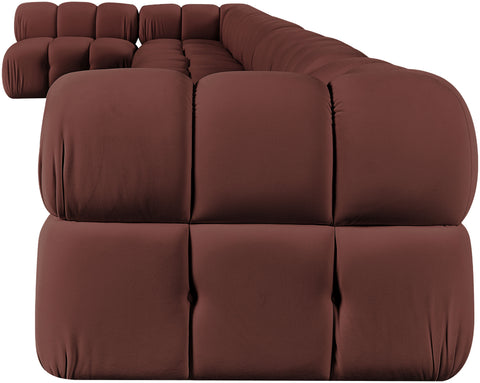 Camden Rose Velvet Performance Fabric Upholstered Sectional, 8-Piece (Style 4)
