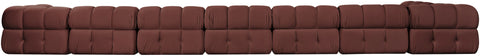 Camden Rose Velvet Performance Fabric Upholstered Sectional, 8-Piece (Style 4)