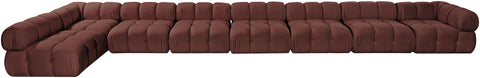 Camden Rose Velvet Performance Fabric Upholstered Sectional, 8-Piece (Style 4)
