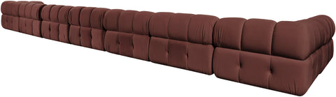 Camden Rose Velvet Performance Fabric Upholstered Sectional, 8-Piece (Style 4)