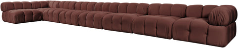 Camden Rose Velvet Performance Fabric Upholstered Sectional, 8-Piece (Style 4)