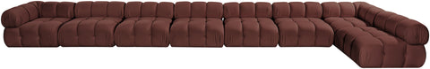Camden Rose Velvet Performance Fabric Upholstered Sectional, 8-Piece (Style 4)