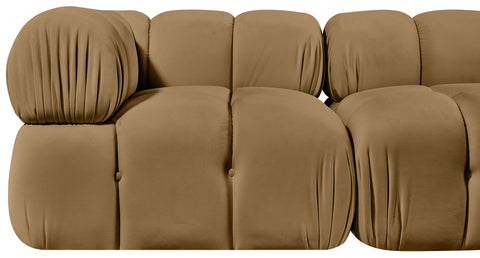 Camden Saddle Velvet Performance Fabric Upholstered Sofa, 2-Piece