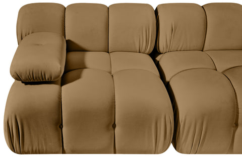 Camden Saddle Velvet Performance Fabric Upholstered Sofa, 2-Piece (Style 2)