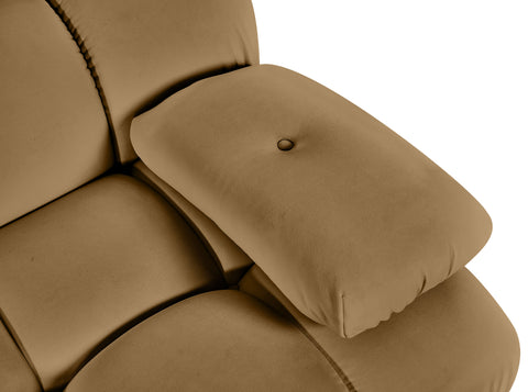 Camden Saddle Velvet Performance Fabric Upholstered Sofa, 2-Piece (Style 2)