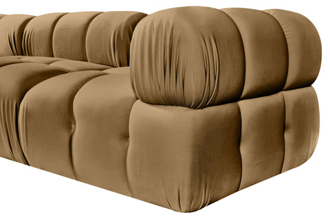 Camden Saddle Velvet Performance Fabric Upholstered Sofa, 3-Piece