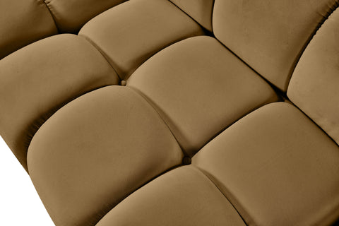 Camden Saddle Velvet Performance Fabric Upholstered Sofa, 3-Piece (Style 2)