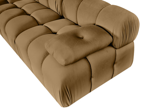 Camden Saddle Velvet Performance Fabric Upholstered Sofa, 3-Piece (Style 2)
