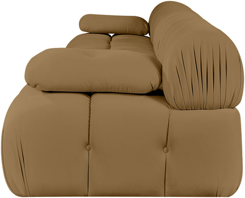 Camden Saddle Velvet Performance Fabric Upholstered Sofa, 4-Piece (Style 2)
