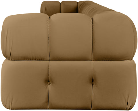 Camden Saddle Velvet Performance Fabric Upholstered Sofa, 5-Piece