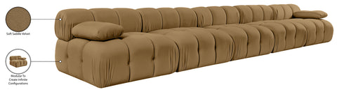 Camden Saddle Velvet Performance Fabric Upholstered Sofa, 5-Piece (Style 2)