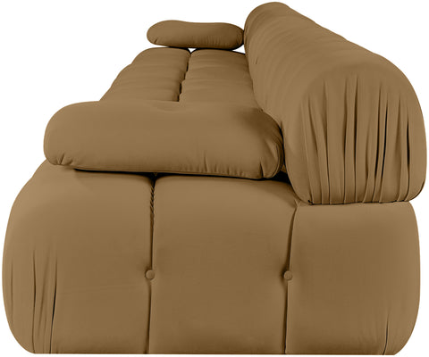 Camden Saddle Velvet Performance Fabric Upholstered Sofa, 5-Piece (Style 2)