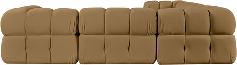 Camden Saddle Velvet Performance Fabric Upholstered Sectional, 5-Piece (Style 3)