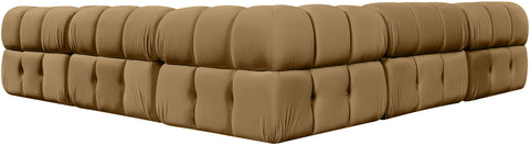 Camden Saddle Velvet Performance Fabric Upholstered Sectional, 5-Piece (Style 3)