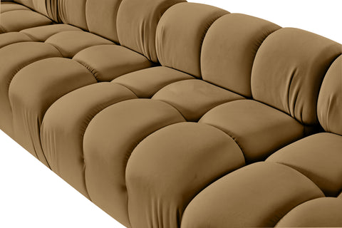 Camden Saddle Velvet Performance Fabric Upholstered Sectional, 5-Piece (Style 4)