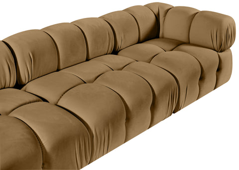 Camden Saddle Velvet Performance Fabric Upholstered Sectional, 5-Piece (Style 4)