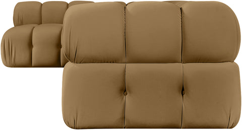Camden Saddle Velvet Performance Fabric Upholstered Sectional, 5-Piece (Style 4)