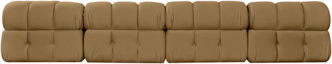 Camden Saddle Velvet Performance Fabric Upholstered Sectional, 5-Piece (Style 4)