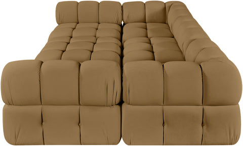 Camden Saddle Velvet Performance Fabric Upholstered Sectional, 6-Piece (Style 8)