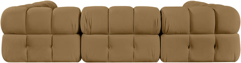 Camden Saddle Velvet Performance Fabric Upholstered Sectional, 6-Piece (Style 8)
