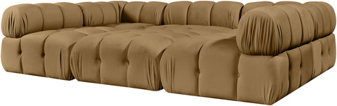 Camden Saddle Velvet Performance Fabric Upholstered Sectional, 6-Piece (Style 8)