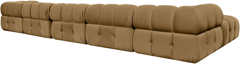 Camden Saddle Velvet Performance Fabric Upholstered Sectional, 7-Piece (Style 3)