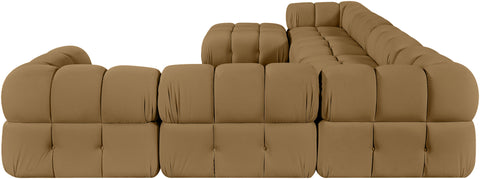 Camden Saddle Velvet Performance Fabric Upholstered Sectional, 7-Piece (Style 7)