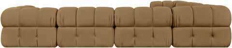 Camden Saddle Velvet Performance Fabric Upholstered Sectional, 7-Piece (Style 7)