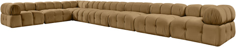 Camden Saddle Velvet Performance Fabric Upholstered Sectional, 8-Piece (Style 2)