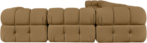 Camden Saddle Velvet Performance Fabric Upholstered Sectional, 8-Piece (Style 2)