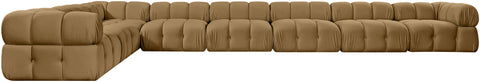 Camden Saddle Velvet Performance Fabric Upholstered Sectional, 8-Piece (Style 2)