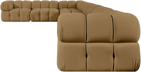 Camden Saddle Velvet Performance Fabric Upholstered Sectional, 8-Piece (Style 2)